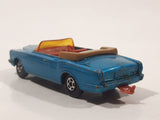 Vintage 1969 Lesney Matchbox Series No. 69 Rolls Royce Silver Shadow Coupe Convertible Aqua Blue Die Cast Toy Car Vehicle With Opening Trunk