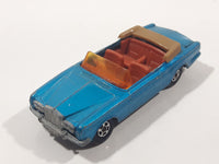 Vintage 1969 Lesney Matchbox Series No. 69 Rolls Royce Silver Shadow Coupe Convertible Aqua Blue Die Cast Toy Car Vehicle With Opening Trunk