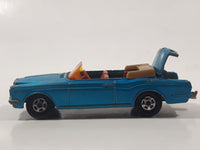 Vintage 1969 Lesney Matchbox Series No. 69 Rolls Royce Silver Shadow Coupe Convertible Aqua Blue Die Cast Toy Car Vehicle With Opening Trunk