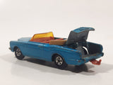 Vintage 1969 Lesney Matchbox Series No. 69 Rolls Royce Silver Shadow Coupe Convertible Aqua Blue Die Cast Toy Car Vehicle With Opening Trunk