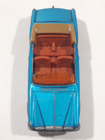 Vintage 1969 Lesney Matchbox Series No. 69 Rolls Royce Silver Shadow Coupe Convertible Aqua Blue Die Cast Toy Car Vehicle With Opening Trunk