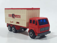 Vintage 1976 Lesney Matchbox Superfast No. 42 Mercedes Container Truck Red Sea Land Die Cast and Plastic Toy Car Vehicle