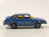 Vintage Majorette No. 284 Saab Turbo Blue 1/62 Scale Die Cast Toy Car Vehicle with Opening Doors