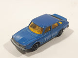 Vintage Majorette No. 284 Saab Turbo Blue 1/62 Scale Die Cast Toy Car Vehicle with Opening Doors