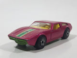 Vintage 1972 Lesney Matchbox Superfast No. 32 Maserati Bora Magenta Pink Die Cast Toy Car Vehicle with Opening Doors Made in England