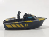 Vintage 1989 Matchbox Superfast Commando: Dagger Force Police Launch Boat Black with Grey and Yellow Camouflage Die Cast Toy Car Vehicle
