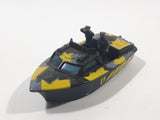 Vintage 1989 Matchbox Superfast Commando: Dagger Force Police Launch Boat Black with Grey and Yellow Camouflage Die Cast Toy Car Vehicle