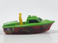 2005 Matchbox Superfast Pirate Police Launch Boat Green and Red Die Cast Toy Car