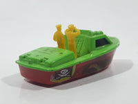 2005 Matchbox Superfast Pirate Police Launch Boat Green and Red Die Cast Toy Car