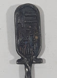 Vintage Egyptian Hieroglyph Tablet Silver Plated Metal Spoon