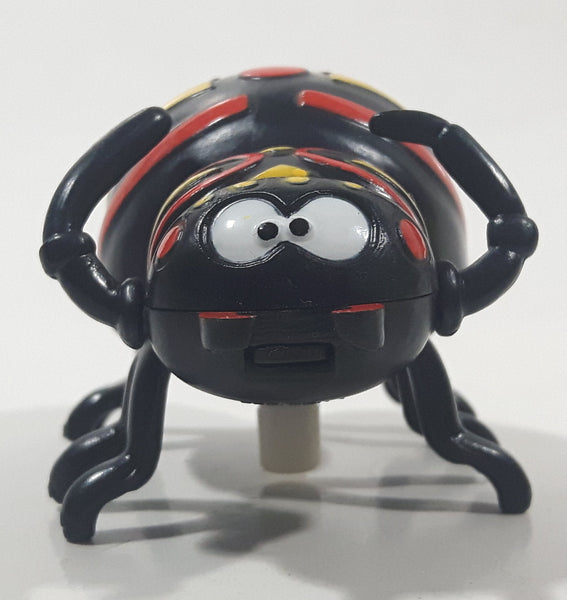 Hans Black Spider with Yellow and Red Stripes Wind Up 2 1/4" Long Plastic Toy Figure