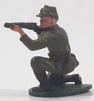 Vintage Solider Army Man in Half Crouch Position with Gun 1 1/2" Tall Toy Figure