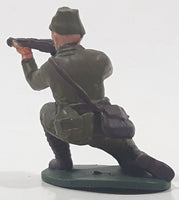 Vintage Solider Army Man in Half Crouch Position with Gun 1 1/2" Tall Toy Figure