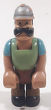 Vintage 1977 Fisher Price Husky Helpers Construction Worker 3 1/2" Tall Toy Action Figure
