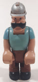 Vintage 1977 Fisher Price Husky Helpers Construction Worker 3 1/2" Tall Toy Action Figure