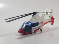 Majorette No. 322 Eurocopter (Airbus) Dauphin 2 SA 365 Coast Guard Helicopter White and Red 1/156 Scale Die Cast Toy Aircraft Vehicle