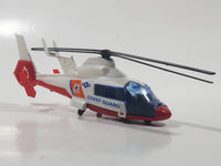 Majorette No. 322 Eurocopter (Airbus) Dauphin 2 SA 365 Coast Guard Helicopter White and Red 1/156 Scale Die Cast Toy Aircraft Vehicle