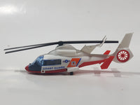 Majorette No. 322 Eurocopter (Airbus) Dauphin 2 SA 365 Coast Guard Helicopter White and Red 1/156 Scale Die Cast Toy Aircraft Vehicle