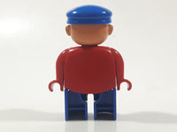 Lego Duplo Red Shirt Blue Hat and Overalls Worker 2 1/2" Tall Toy Figure 4555