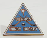 Vernon Minor Hockey Triangle Shaped Blue Enamel Metal Lapel Pin