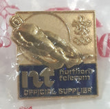 1988 Calgary Olympics Northern Telecom Official Supplier Luge Enamel Metal Lapel Pin in Original Bag