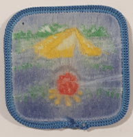 Girl Guides Canada Campfire and Tent Themed 1 3/4" x 1 3/4" Embroidered Fabric Patch Badge