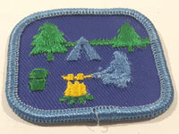 Girl Guides Canada Campfire and Tent Themed 1 3/4" x 1 3/4" Embroidered Fabric Patch Badge