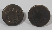 Vintage Hold Fast 5/8" Brass Metal Clothing Button Set of 2