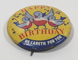 Vintage The Standard Publishing Company Cincinnati Happy Birthday He Careth For You 1" Metal Button Pin