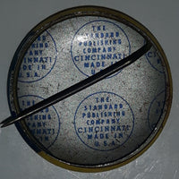 Vintage The Standard Publishing Company Cincinnati Happy Birthday He Careth For You 1" Metal Button Pin