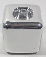 Cube Shape Chrome 3" Tall Ceramic Tea Light Candle Holder