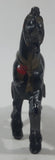 Vintage Japan Cast Iron Black Horse Miniature 2 1/4" Long Toy Figure Busted Mouth