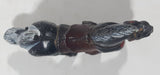 Vintage Japan Cast Iron Black Horse Miniature 2 1/4" Long Toy Figure Busted Mouth