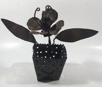 Vintage Flower in Pot Mixed Metal Folk Art Decoration