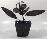 Vintage Flower in Pot Mixed Metal Folk Art Decoration