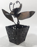 Vintage Flower in Pot Mixed Metal Folk Art Decoration