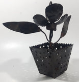 Vintage Flower in Pot Mixed Metal Folk Art Decoration