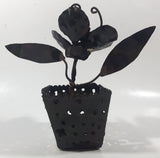 Vintage Flower in Pot Mixed Metal Folk Art Decoration