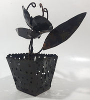 Vintage Flower in Pot Mixed Metal Folk Art Decoration