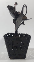 Vintage Flower in Pot Mixed Metal Folk Art Decoration