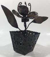 Vintage Flower in Pot Mixed Metal Folk Art Decoration