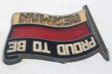 Vintage Proud To Be German 3 1/4" x 3 1/2" Leaded Sun Catcher Stained Glass Flag