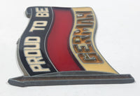 Vintage Proud To Be German 3 1/4" x 3 1/2" Leaded Sun Catcher Stained Glass Flag