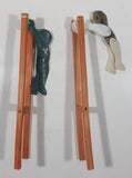 Vintage Acrobrat Trapeze Artists Wood Stick Toy 7" Set of 2