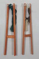 Vintage Acrobrat Trapeze Artists Wood Stick Toy 7" Set of 2