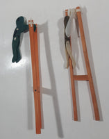 Vintage Acrobrat Trapeze Artists Wood Stick Toy 7" Set of 2