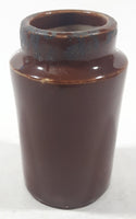 Antique 1800s Brown Glaze 3 1/8" Tall Heavy Stoneware Jar Bottle