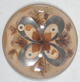 Vintage Dried Flowers with Symmetrical Pattern 3" Art Glass Paper Weight