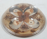 Vintage Dried Flowers with Symmetrical Pattern 3" Art Glass Paper Weight