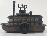 Vintage Mark Twain River Boat Paddle Steam Boat Miniature Metal Pencil Sharpener Doll House Furniture